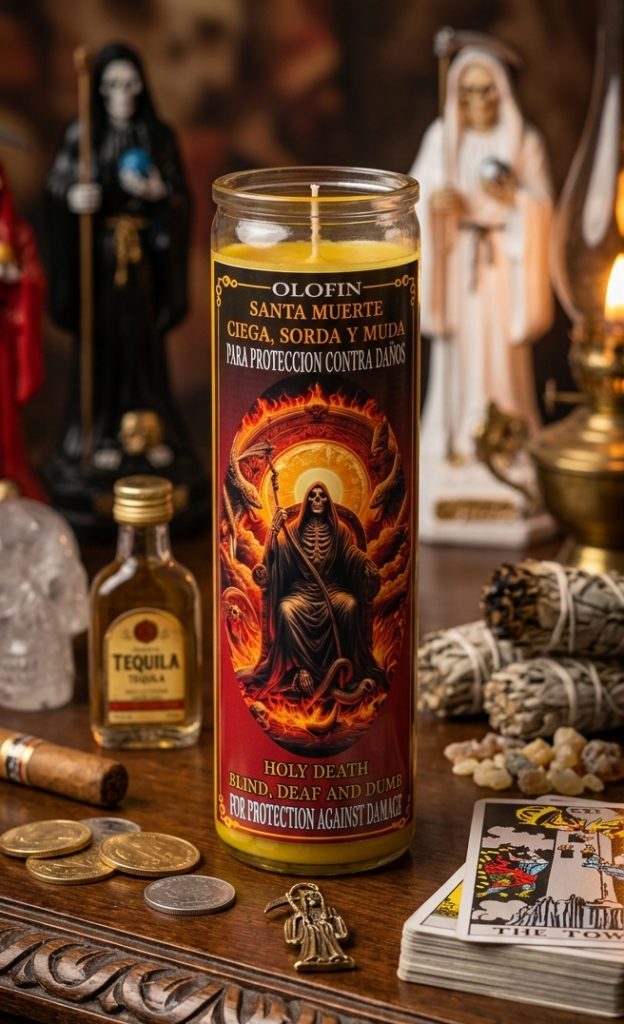 Santa Muerte Blind, Deaf and Dumb for protection against damage